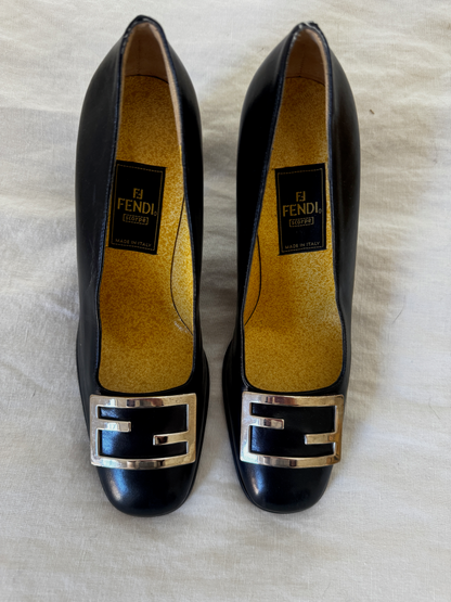 Fendi Logo Buckle Pump